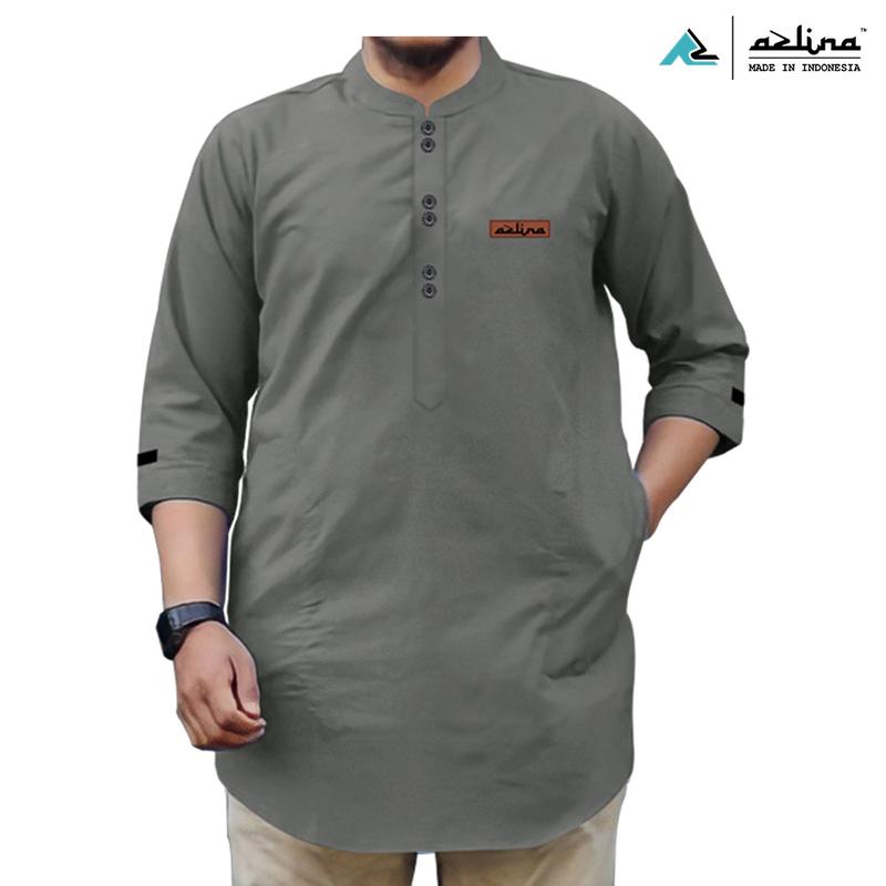 Product Introduction of Baju Koko Kurta Dewasa Lengan 3/4 Bahan Katun Madinah Koko Pria Original Azlina Indonesia Formal Muslim Nyaman Simple Panjang 14