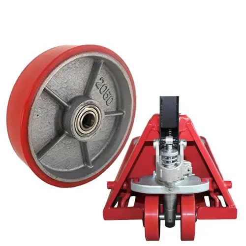 Bánh xe nâng tay 200x50 PU/PA có bạc đạn 6204