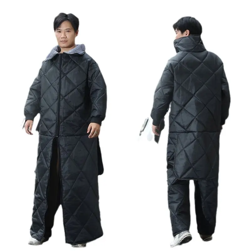Áo Gió Xe Điện Bộ Đồ Đi Xe Đạp Chéo, Nâng Cấp, Lót Lông Cừu Mùa Đông, Dày Dặn, Chống Thấm Nước, Đệm Đầu Gối, Chống Lạnh, Thích Hợp Cho Xe Máy, Chống Gió 4