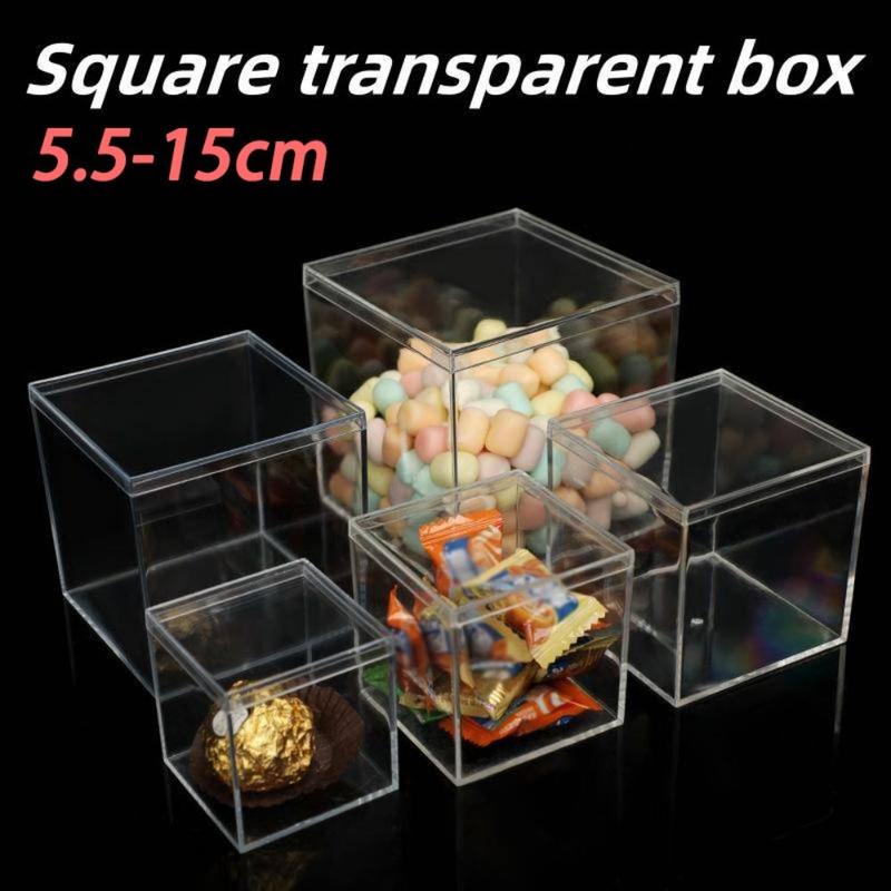 Hộp Acrylic trong suốt, có nắp, chống bụi, hộp đóng gói vuông, bảo vệ mini, thích hợp cho trưng bày mô hình Anime, có nắp che bụi, thích hợp cho quà tặng đám cưới và trang trí tiệc, món quà tuyệt vời 1