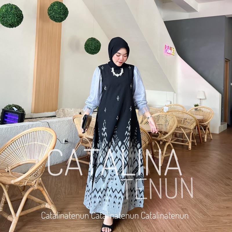 Product Introduction of BAJU TENUN COUPLE TENUN RUBY DRESS KEMEJA TENUN PRIA Pasangan BAJU KONDANGAN TENUN COUPLE CATALINATENUN Kombinasi Satin 13