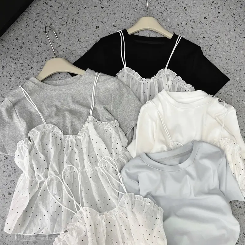 ÁO PHÔNG + YẾM BI (set áo 2 món) / chất liệu thun co giãn / áo kiểu