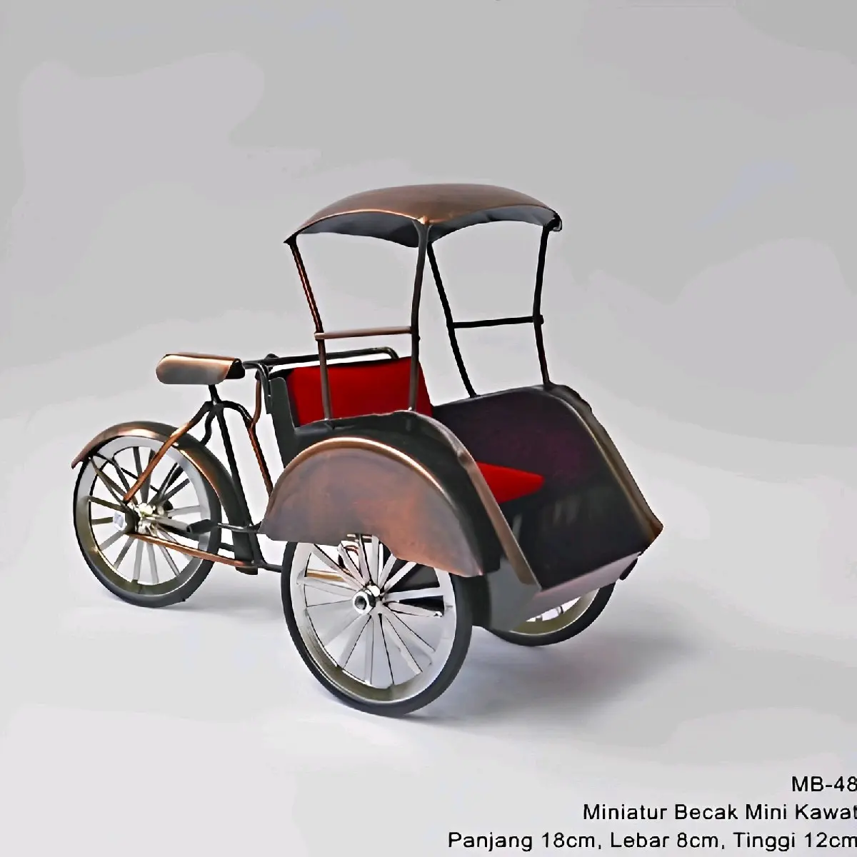 MIniatur becak ukuran kecil untuk hiasan rumah