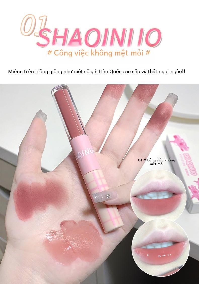 Product Introduction of Son Kem Hai Trong Một SHAQINUOTính Năng Gương, Với Son Kem Môi, Cho Hiệu Ứng Ánh Sáng Nước Ở Một Đầu, Son Môi Nhung Lì Cho Hiệu Ứng Mây Ở Đầu Khác. 8