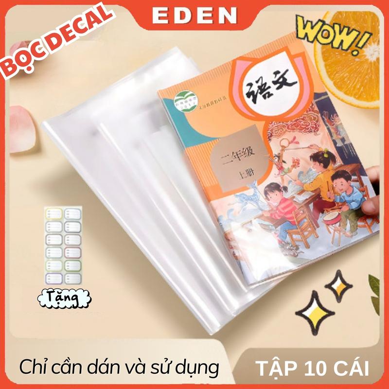 Sỉ set 10 Tờ Decal Bọc Sách Vở A4 Cho Bé Nhiều Kích Thước, Bìa Bọc Vở Trong Suốt Cho Học Sinh