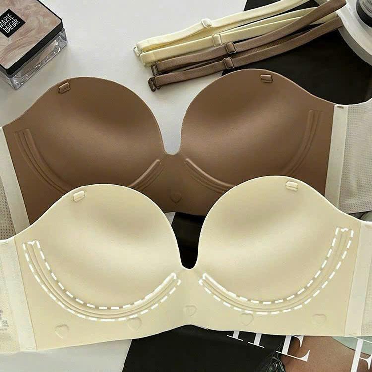 Product Introduction of Áo lót nữ su Nhung mềm đệm dày 5cm không gọng mặc được váy hở lưng voi M2. 4