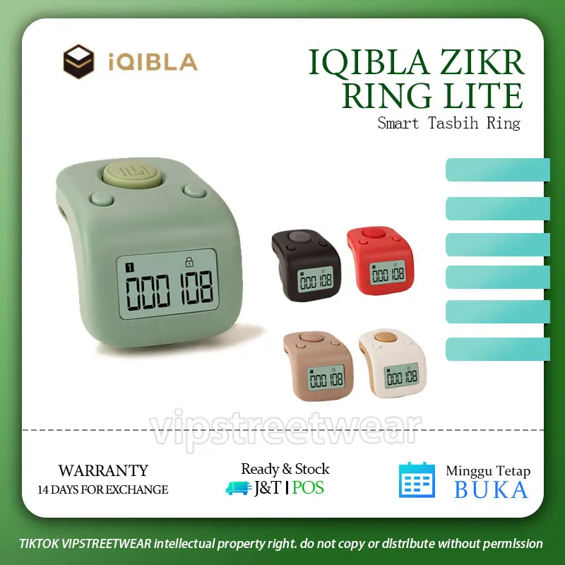 Ready stock! LCD hand finger electronic tasbih digital display tally Muslim counter gift for pray rechargeable KPTS