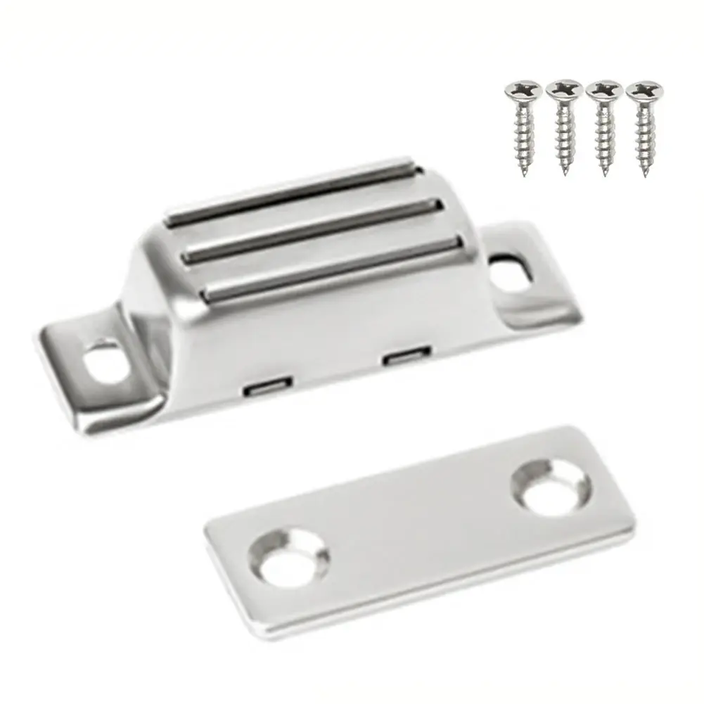 1pc Stainles Steel Cabinet Door Magnetic Door Furniture Hardware Cabinet Bead Closer Silver Furniture Hardware Home Improvement