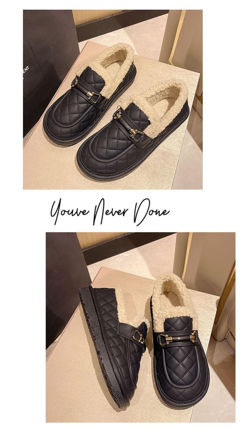 Product Introduction of Giày Lười Gommino, Dành Cho Nữ, Hàng Mới Về Năm 2024, Thích Hợp Cho Mùa Thu Và Mùa Đông, Kiểu Lười, Lót Lông Cừu, Giày Bông Bánh Mì, Đế Mềm Mại 12