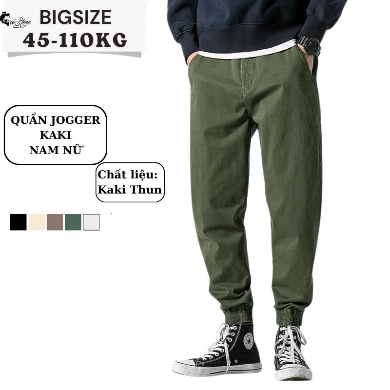 Quần Jogger Nam Nữ Kaki Thun Bigsize 45-105KG Thời Trang Sói Store Menswear Pants Có Túi
