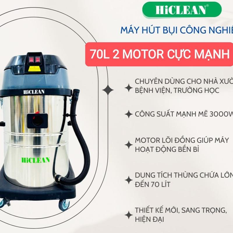 Product Introduction of Máy hút bụi nước công nghiệp 2 motor 3000W cực mạnh Hiclean cao cấp ( HT70new) 22