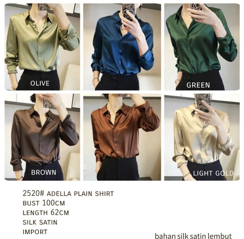 Product Introduction of Three M 2520 Atasan kemeja blouse adella pain shirt import original terbaru new terlaris satin nyam murah sexy Katun Bunga Polos Slim-fitting 0