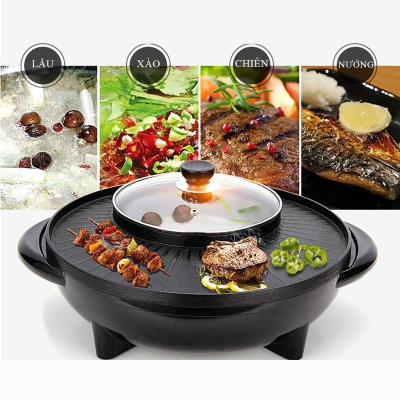 Bếp điện lẩu nướng đa năng 2in1 Nồi Điện Nồi Lẩu nồi  lẩu