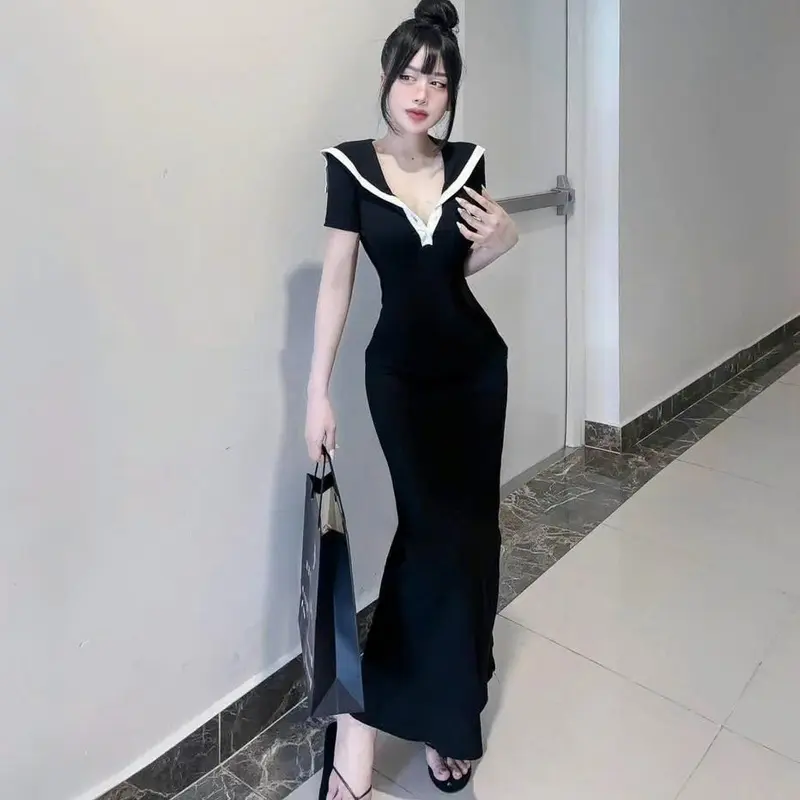 SET ĐẦM BODY DÀI DỂ THƯƠNG DÀNH CHO CÁC NAGF ĐI CHƠI ĐI TIỆC ĐI DU LỊCH 2 MÀU Y HÌNH Voi Nhung Women Áo Thun 0
