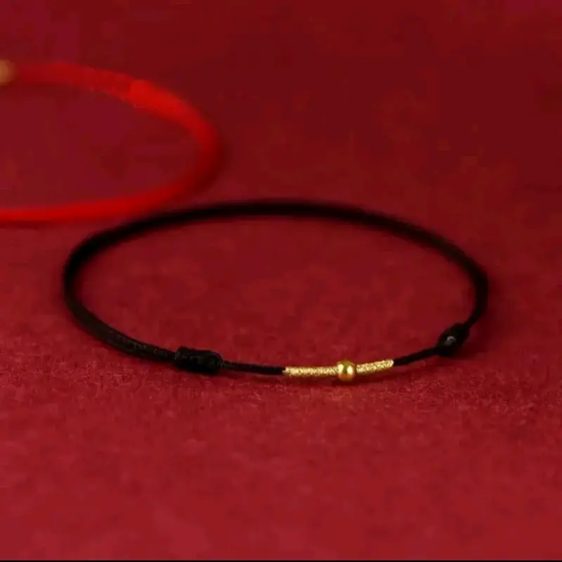 Gelang  Keberuntungan Tali Merah  Titanium Beads Gold Manik 0