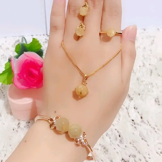 set kalung, gelang,cincin,anting lapis emas