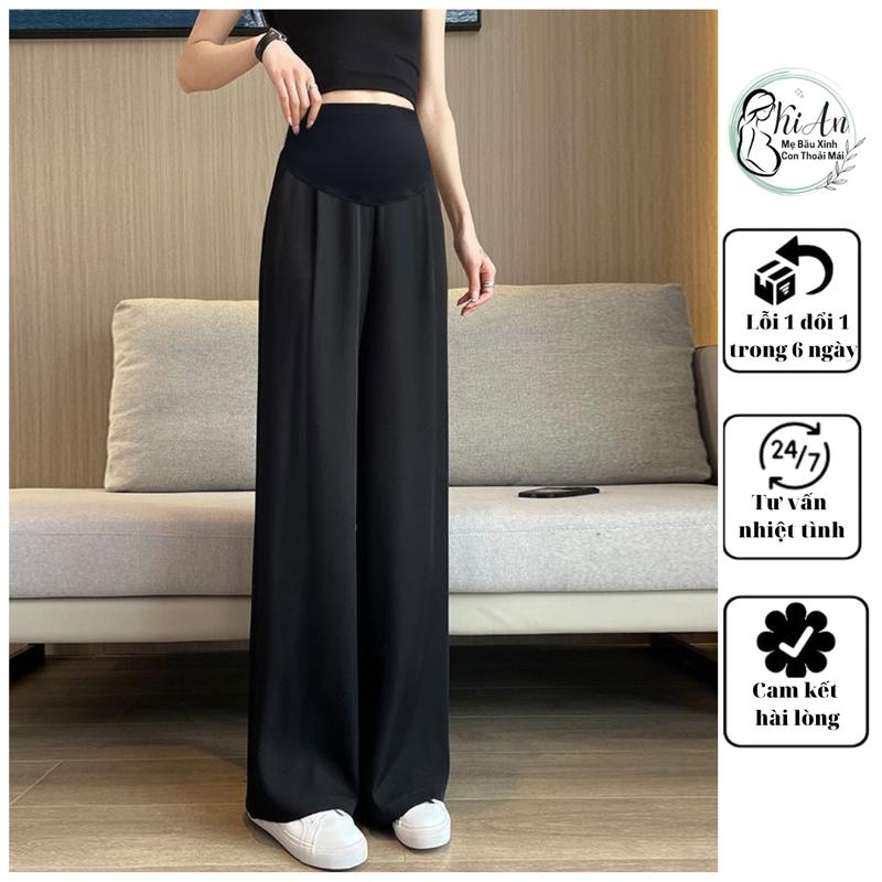 Quần Bầu RUBY THÁI Ống Suông Rộng KiAn chất vải cao cấp mềm mượt, quần bầu dáng dài công sở, quần bầu có chun chỉnh bụng