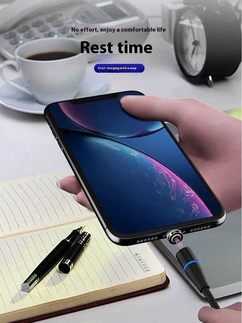 Product Introduction of Magnetic suction data cable three in one super fast charging magnetic suction charging wire flash charging wire magnetic suction cable creative magnetic data cable Mobile Phone Accessories Led Smartphone 62