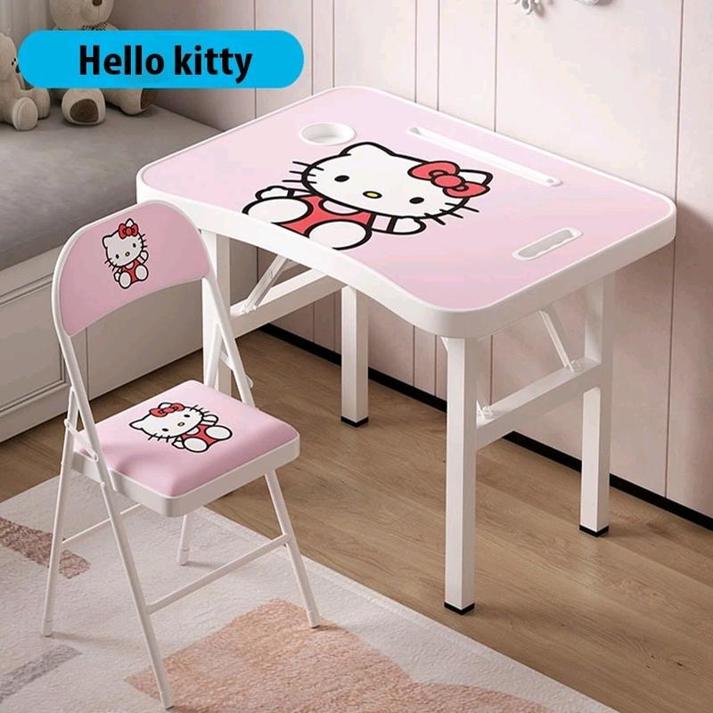 Bộ bàn ghế học sinh cho bé trai bé gái 3_7 tuổi họa tiết hoạt hình cho bé yêu, có thể gấp xếp gọn