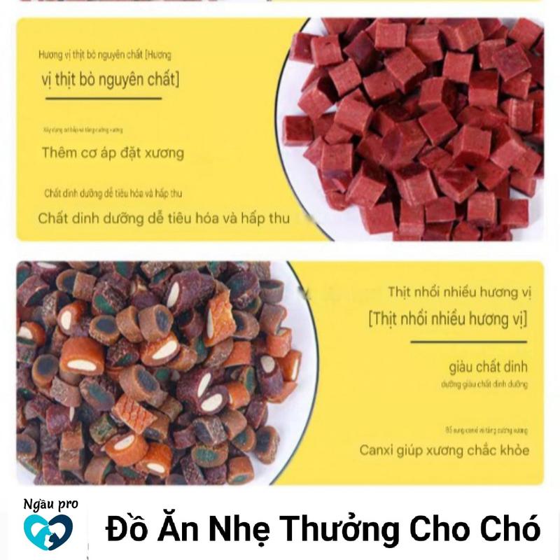 Product Introduction of Ngaupet- Đồ ăn thưởng cho chó (nhiều loại), Snack cho thú cưng ăn nhẹ bánh đa hương vị thịt bò, gà, phô mai viên thịt ngộ nghĩnh hấp dẫn giúp nghiền răng sạch răng gói 100g 11