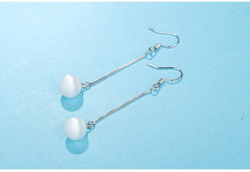 Product Introduction of Qiao Lanxuan Opal Long Fringe Earrings Korean Style Fashion Anti-Allergy Tremella, a Kind of Semi-Transparent White Fungus Eardrop Female Hanging Earrings Wholesale 58