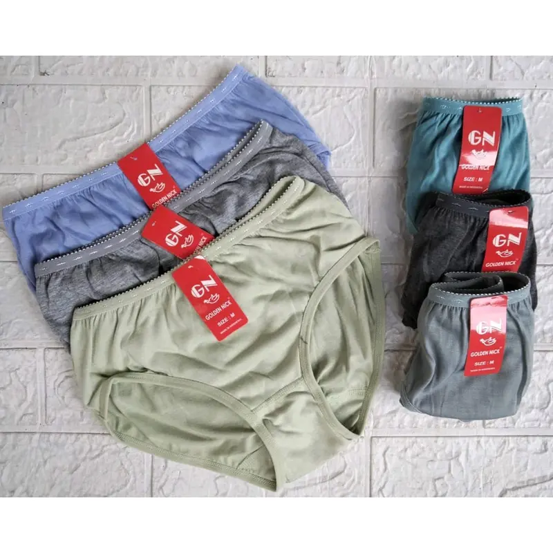 Paket 6 & 12 Celana Dalam Wanita Golden Nick 931 Katun Polos Soft Lembut Semi - Grosir Murah 7