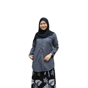 AGMS Tunik Muslimah Katun Tebal Adem Tidak Nerawang – Atasan Syar’i Lengan Panjang untuk Santri Putri & Kerja Size S–XXL
