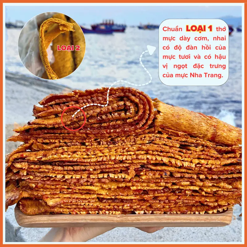 Combo 2 Hũ 400g Khô Mực Cán Tẩm Gia Vị Loại 1 Nguyên Miếng đặc sản Nha Trang chính gốc 79Food (tổng 400g) - Ăn Vặt, Snack Thức Ăn Cay khomuc 1