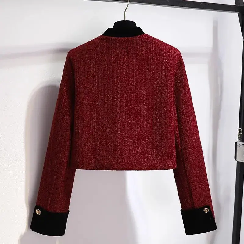 Áo Choàng Chiến Đấu Năm Mới Ngoại Cỡ Áo Khoác Vest Phong Cách Cổ Điển Màu Đỏ, Bộ Hai Mảnh Váy Xếp Ly Mới Mùa Xuân, Thích Hợp Cho Mùa Xuân, Năm 2025 Top Khuy Nữ Women Pants 4