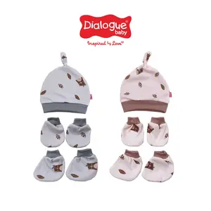 Dialogue Baby Topi Bayi + Sarung Tangan Kaki Bayi Rib Bearie Series - DLT1018