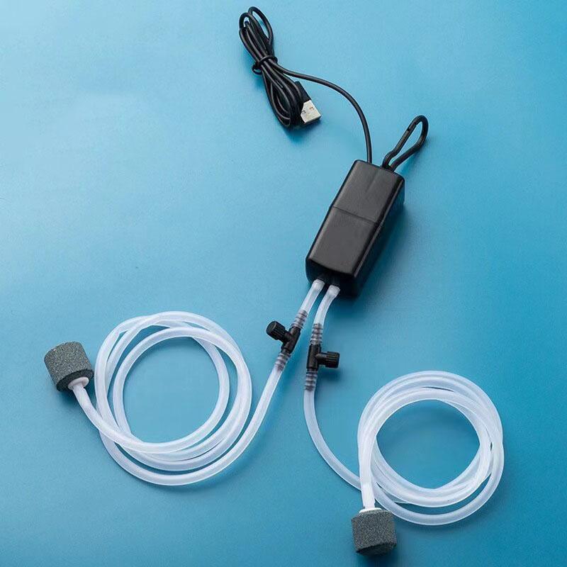 Máy Sủi Oxy 1 2 Vòi Cổng USB Cho Hồ Cá Bể Cá Thuỷ Sinh - Tabi Mega Store