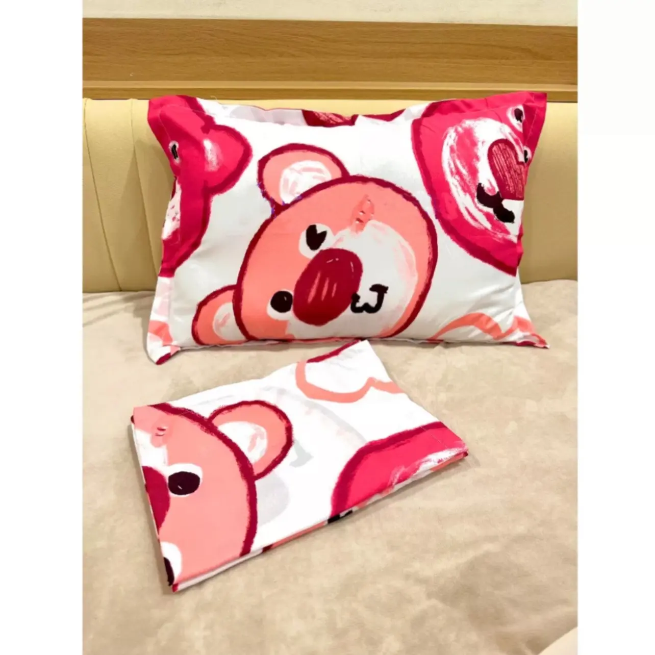 Vỏ gối nằm siêu đẹp chất liệu cotton poly không nhăn thấm hút mồ hôi tốt size to 45x65