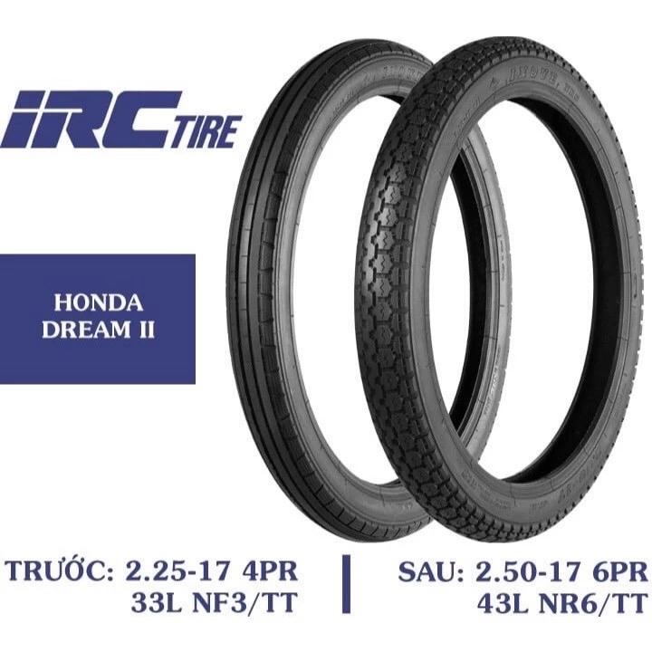 ￼(IRC NF3 & NR6) Vỏ IRC xài ruột mã NF3 2.25/17 4PR 33L và NR6 2.50/17 6PR 43L cho xe Wave RSX, Dream, Future, Sirius lốp nhỏ 60 ruột đặc camel bóng michelin motogp drag