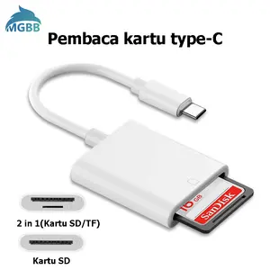 MGBB 2 in 1 OTG Type-C Micro SD/TF Card Reader Data Reader Cable Card Reader Adaptor Laptop Data Transfer Computer card  reader