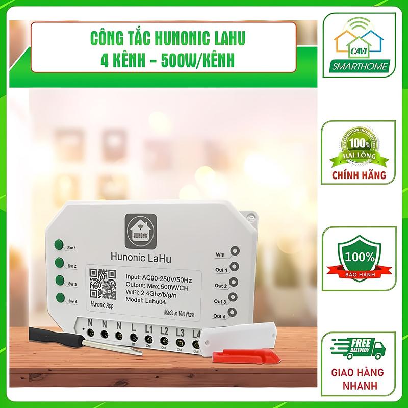 Công tắc Hunonic Lahu 4 kênh điều khiển từ xa