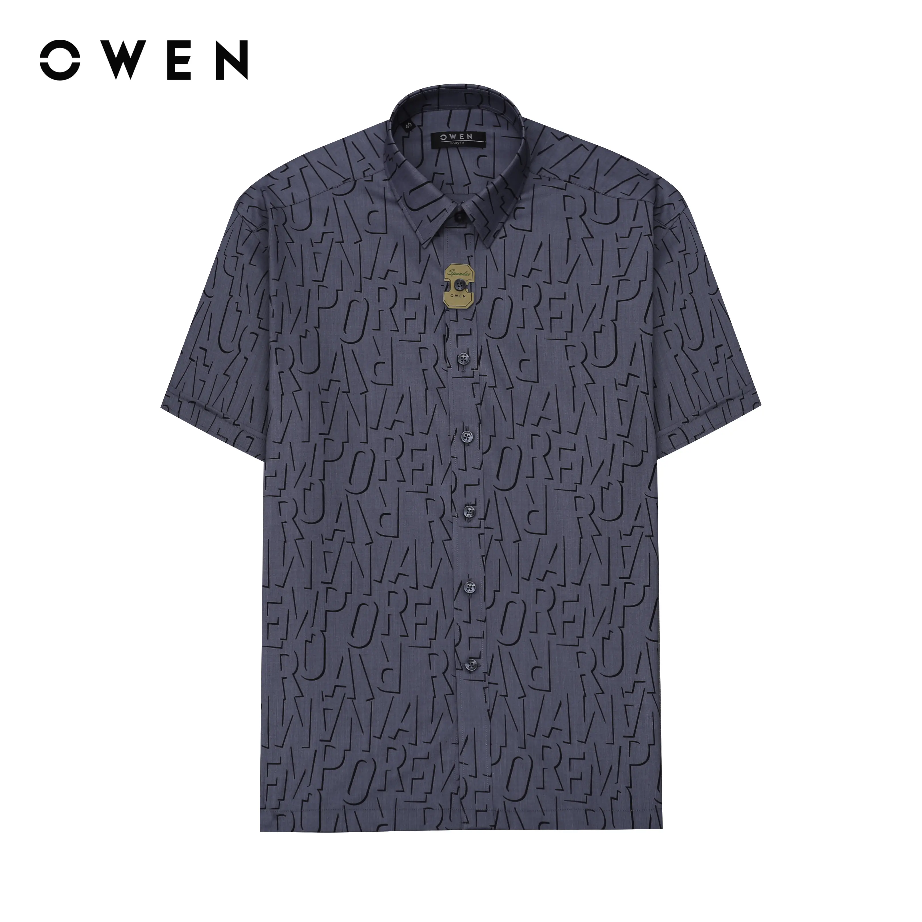 OWEN - Áo sơ mi Nam ngắn tay Body Fit - AB240000N - Chất liệu 77% Polyester, 19% Viscose (From Bamboo), 4% Spandex  Menswear