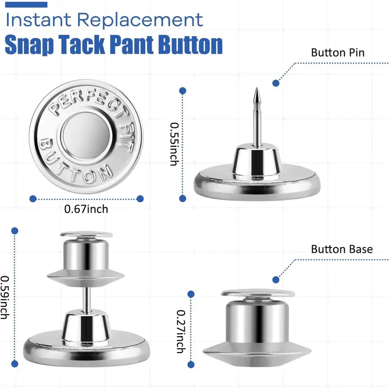 12 Sets Jean Buttons for Loose Jeans, Button Pins for Jeans to Make Smaller, No Sew Button Replacement, Adjustable and   Tightener 2