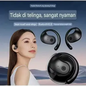 Earphone Sport Nirkabel OWS GT-50, Headphone Tahan Air, Headset Peredam Kebisingan, Bluetooth
