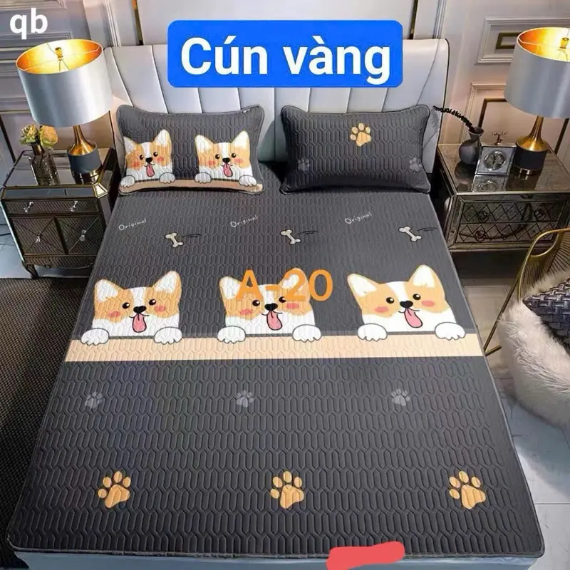 [ tặng kèm 2 vỏ gối] chiếu điều hòa Trần bông họa tiết siêu xinh 1