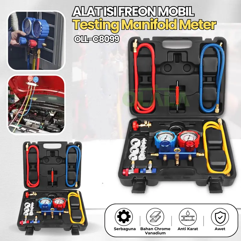 Pack Set Mobil R3 【COD】Testing Manifold Meter Alat Isi Freon AC Mobil R-134a Kit - Shop ...