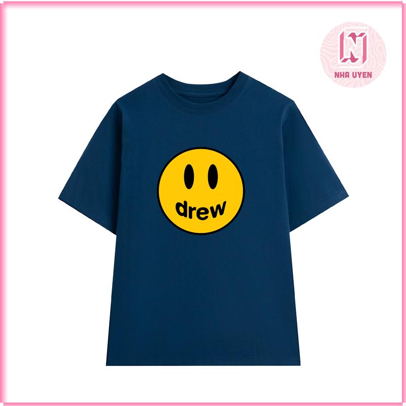Áo thun đờ rriu mặt cười - fom rộng unisex nam và nữ chất vải cotton 2 chiều đl vải 260gsm Cổ Tròn 6