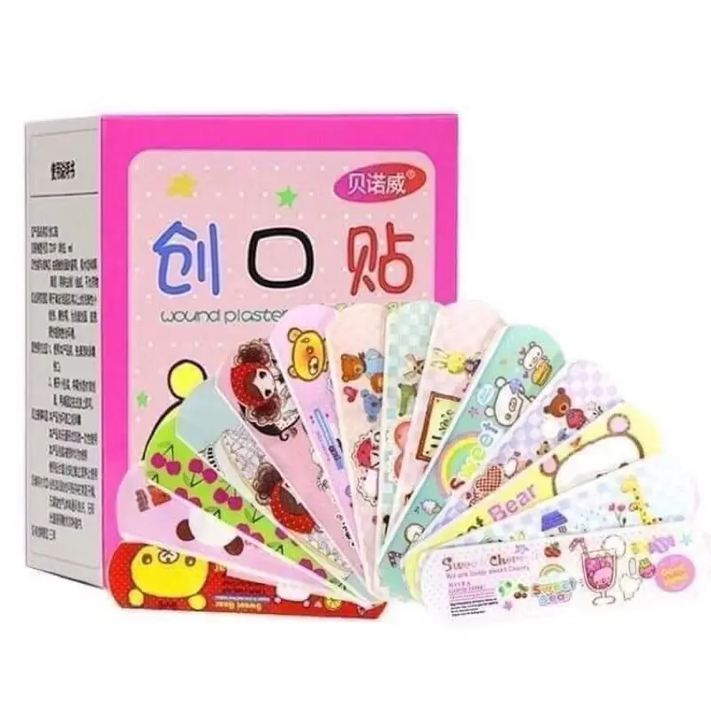 Hộp 100 Miếng Băng Keo Cá Nhân Hình Thú Dễ Thương Cho Bé