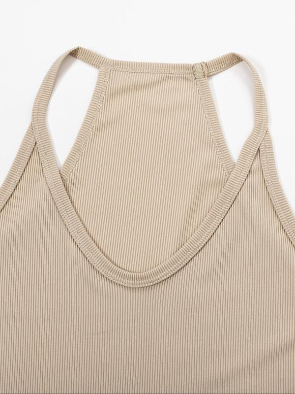 Women's Solid Color V Neck Ribbed Tank Top, Casual Basic Simple Sleeveless Top for Summer, Ladies Clothes for Daily Wear 8