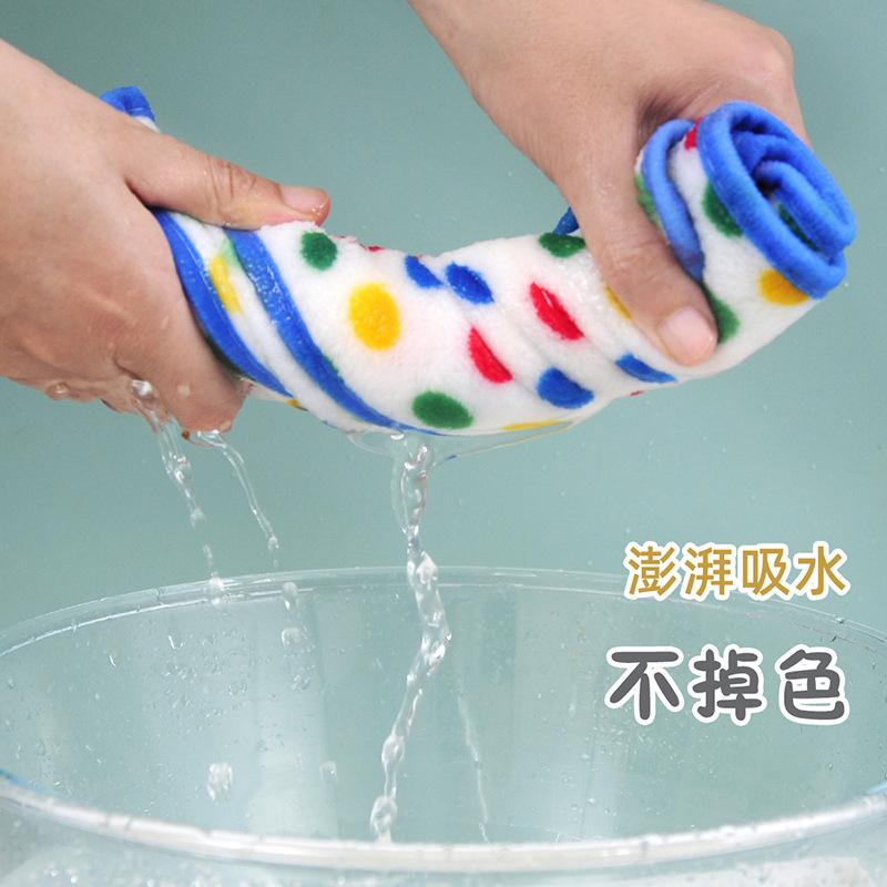 Product Introduction of Vải lông cừu san hô chấm bi, quần áo dày dặn, gia dụng, siêu thấm nước Khăn lau để Bàn và rửa bát đĩa, lý tưởng Dây Treo Lau Tay, Tiện Lợi Cực Kỳ 4