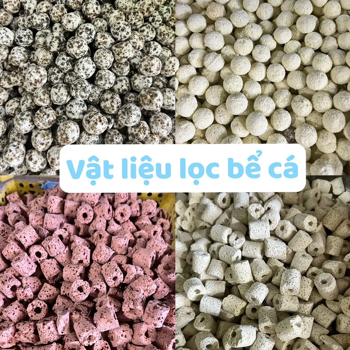 Sứ lọc dạng viên làm vật liệu lọc cho lọc tràn bể cá giúp ổn định vi sinh trong nước