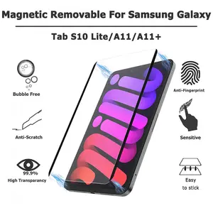 For Samsung Tab S10 Lite/A11/A11+/S9/S7/S8/S10/A7 Lite/A7/A9/A9+/S9 Fe/S10 Fe Anti Gores Paper like Screen Protector Magnetic Pelindung Layar Removable