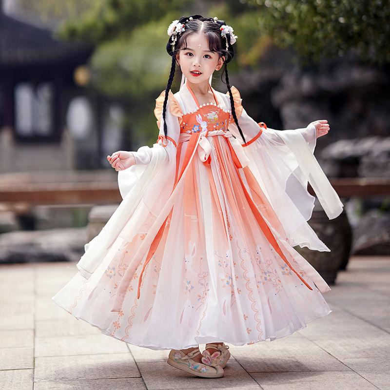 Hanfu Cô Gái Phong Cách Trung Quốc Trang Phục Mùa Hè, Trang Phục Cổ Trang Siêu Thanh Lịch, Áo Khoác Váy Công Chúa Trẻ Em, Thích Hợp Cho Mùa Xuân Và Mùa Thu, Trang Phục Đường Chuột Mới 2023 3