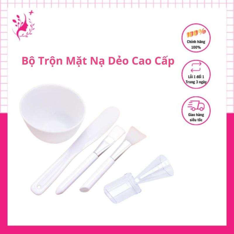  Bát Trộn Mặt Nạ Hàn Quốc Cao Cấp - Bát Silicon Dẻo Dao Quét Chổi Quét Chổi Silicon Cốc Đong Mặt Nạ Làm Đẹp Da 