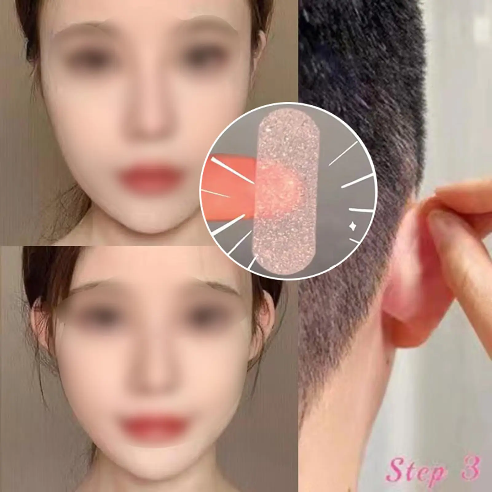 Miếng Dán Tai, 30 Cái / Bộ, Mềm, Định Hình Chính Xác, Thoáng Khí, Miếng Dán Chân Đế Dọc Chỉnh Sửa Tai Veneer Yêu Tinh, Dành Cho Nữ
