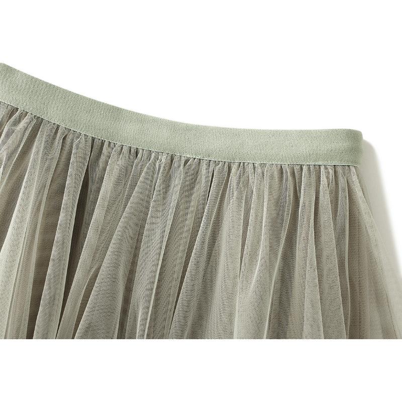 Product Introduction of Váy Bánh Lưới Bất Đối Xứng Dài Trung Bình Cạp Cao, Viền Lớn, Váy Gạc Cổ Tích Bồng Bềnh Váy Dài, 1279, Dành Cho Nữ, Gợi Cảm Và Hấp Dẫn, CH-TKSHOP Voan Women Voi Bo Chun 23